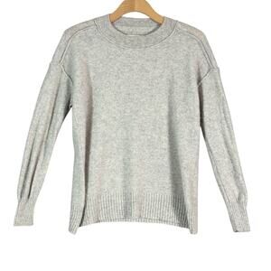 The Alani Cashmere Mock-Neck Gray Anthropologie Wedge Sweater by Pilcro Small